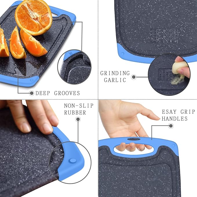 Viretang Non Slip Cutting Board, 3 Pieces Dishwasher Safe Cutting Boards - Image 4