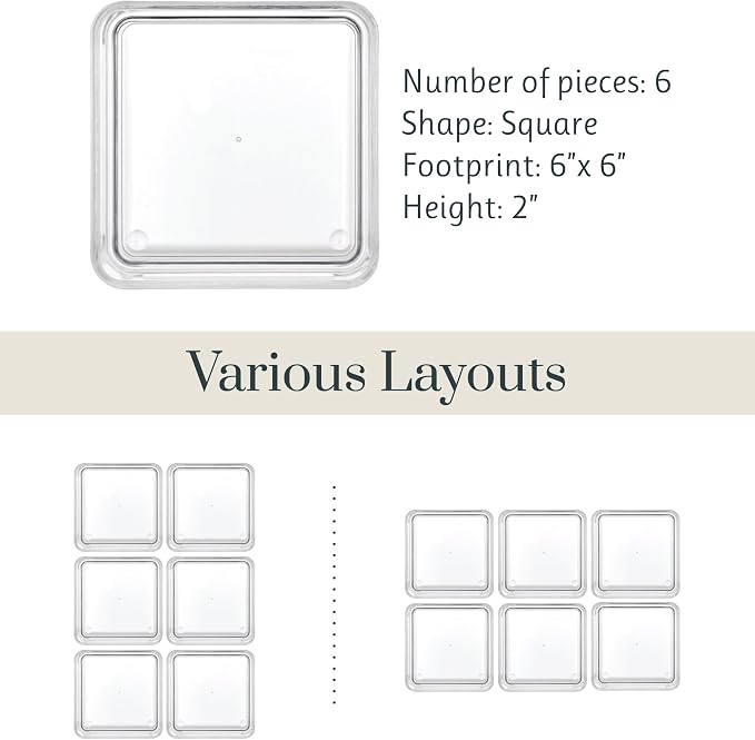 STORi SimpleSort 6-Piece Stackable Clear Drawer Organizer Set | 6" x 6" x 2" - Image 5