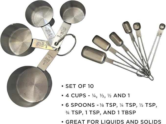 Fox Run Stainless Steel Measuring Cup/Spoon Set, 6.5 x 3.2 x 2" - Image 6