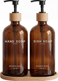 Amber Glass Hand and Dish Soap Dispenser Set by Brighter Barns by BrighterBarns