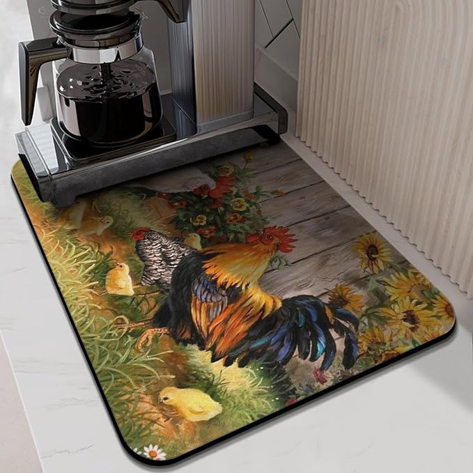 Kitchen Countertop Dish Drying Mat, Super Absorbent Coffee Bar Mat - Image 8