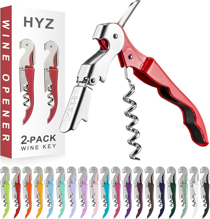 HYZ 2-Pack Wine Opener Waiter Corkscrew, Professional Wine Key by HYZ