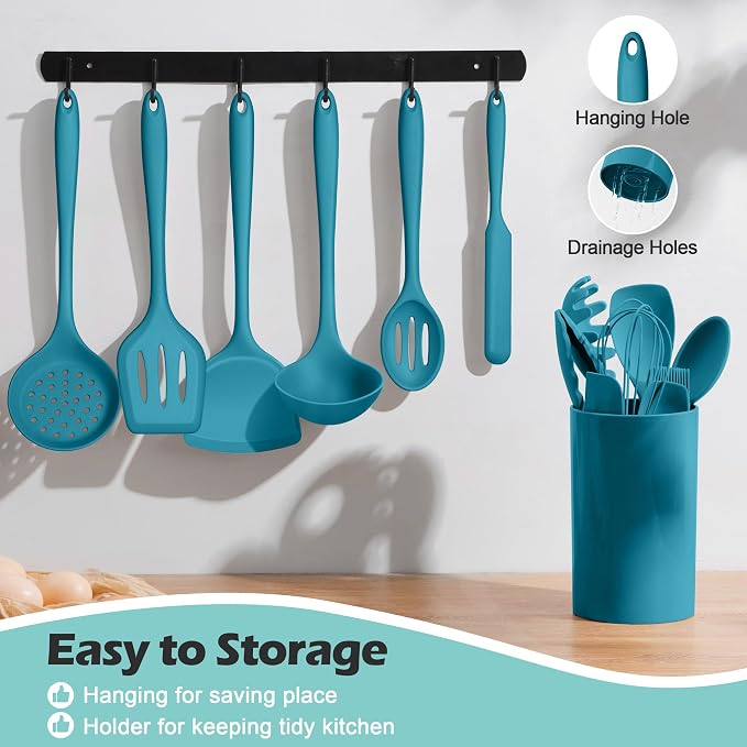 Homikit Silicone Cooking Utensils Set, 15-Piece Nonstick and Heat Resistant - Image 5