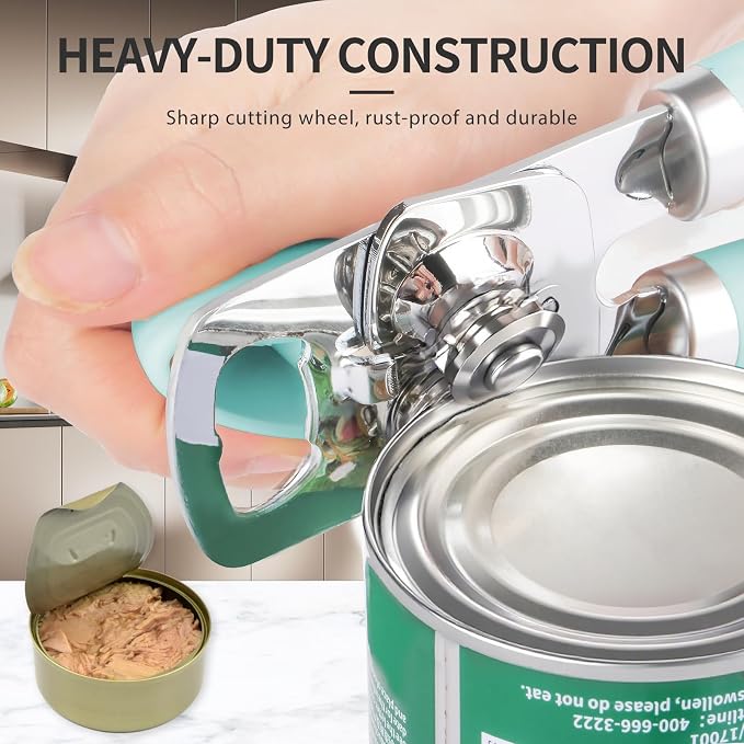 Safring Can Opener Manual, Heavy Duty Stainless Steel Smooth Edge Can Openers - Image 4