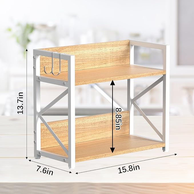 RUILALIFE Kitchen-Countertop-Organizer-Shelf, 2 Tier Coffee Bar Station - Image 5