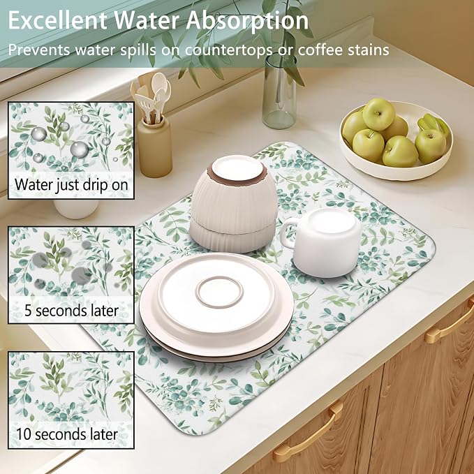 Dish Drying Mat for Kitchen Counter 2 Pack - Image 4