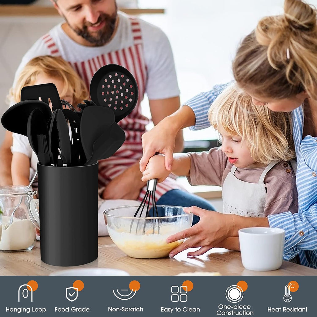 Kitchen Utensils Set, E-far 15-Piece Silicone Cooking Utensils with