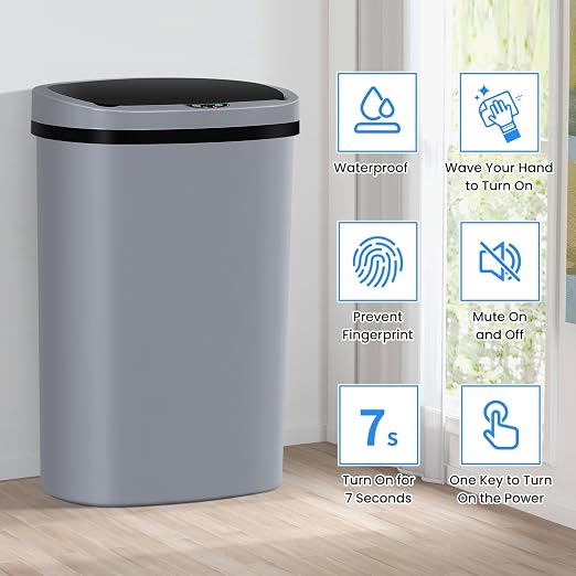 13 Gallon Trash Can | 50L Sensor Automatic Kitchen Trash Can - Image 2