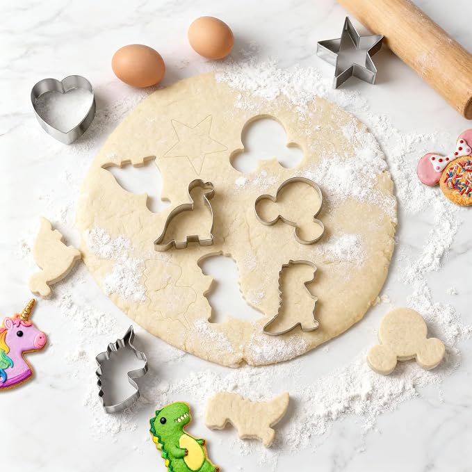 Stainless Steel Cookie Cutters, Mickey Unicorn Dinosaur Heart Star Cookie - Image 4
