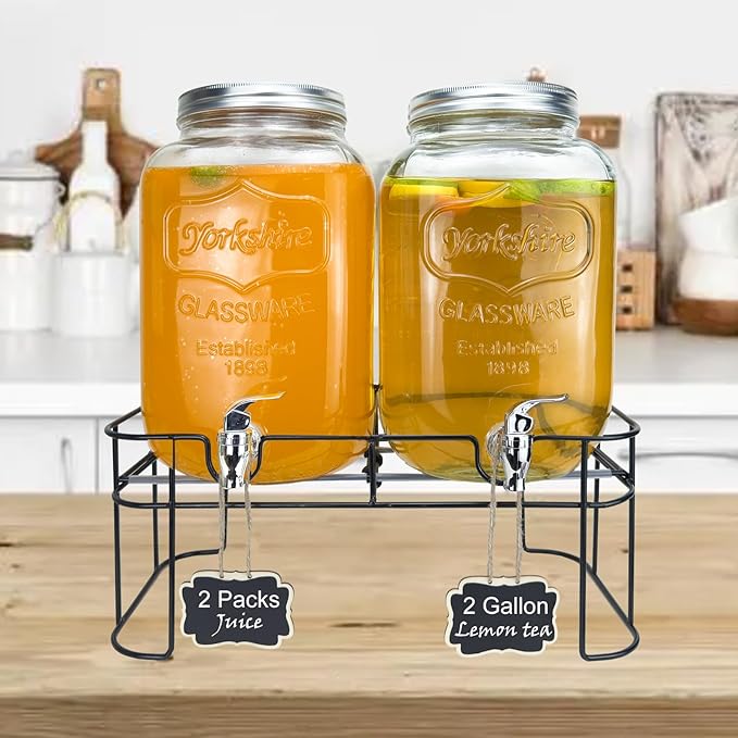 2 Gallon Larger Glass Drink Dispenser - Image 2