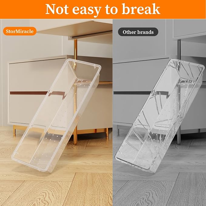 StorMiracle 32 PCS Clear Plastic Drawer Organizer Set, 4-Size vanity organizer - Image 4
