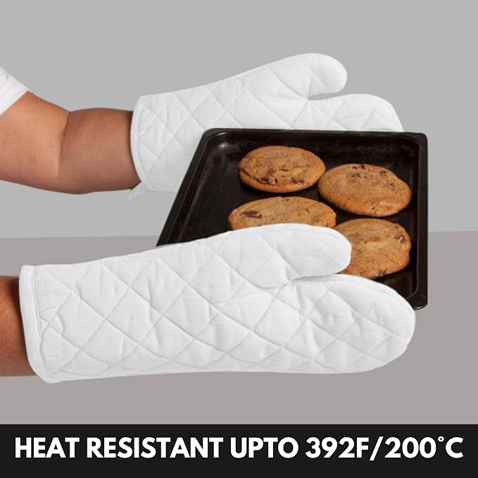 Oven Mitt & Pot Holder 100% Cotton Set of Heat Resistant Oven Gloves & Hot Pads - Image 4