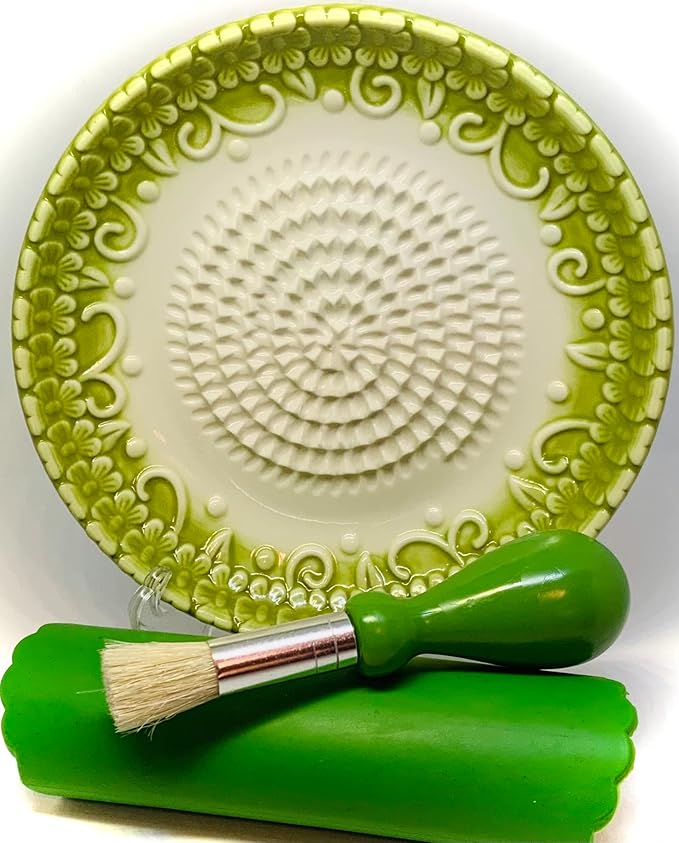 BonCera, All-in-one Premium Ceramic Garlic Grater Plate 4-Piece Set by BonCera