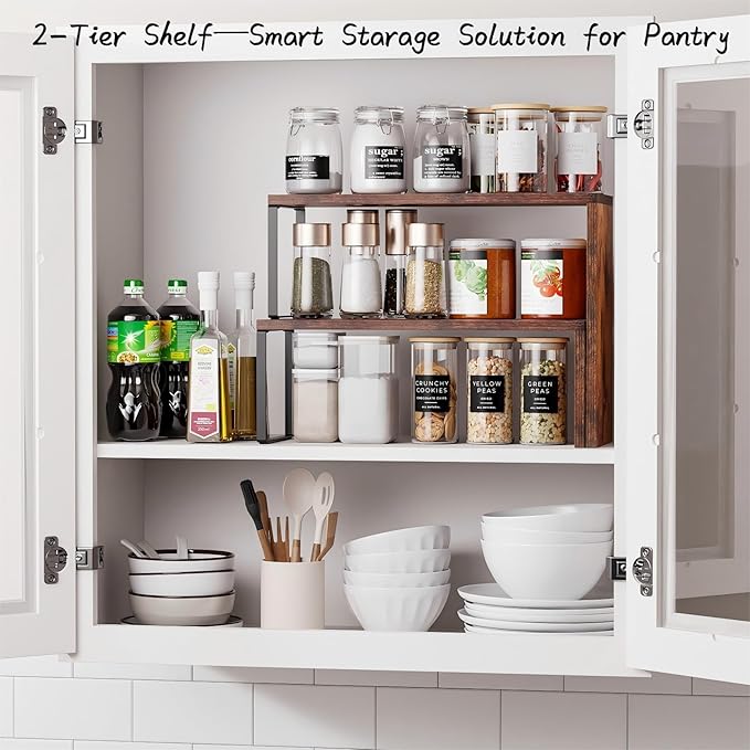 Kitchen Countertop Organizer, Spice Rack Cabinet Organizer Shelf Stackable - Image 4