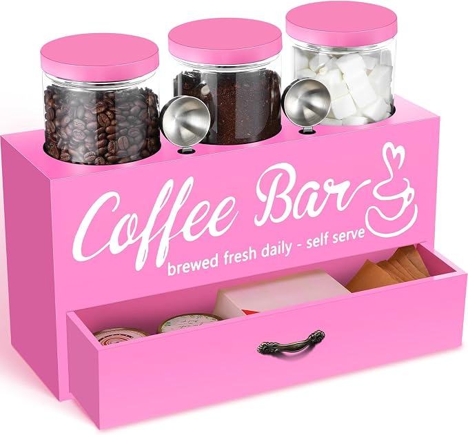 3 Pcs Coffee Bar Containers Set Include Coffee Sugar Container by Skybooly