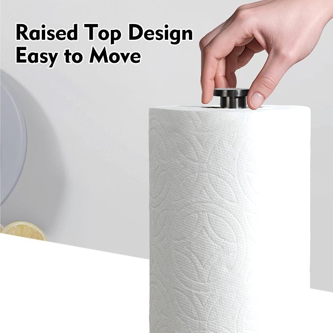 YIGII Heavy Marble Base Paper Towel Holder – Countertop Paper Roll Holder - Image 3