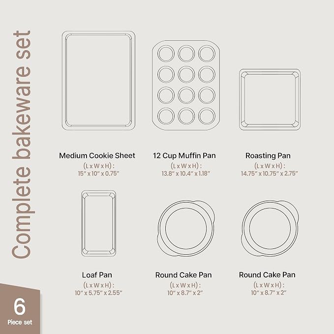 BAKKEN 6-Piece Kitchen Baking Pan Set - Image 2