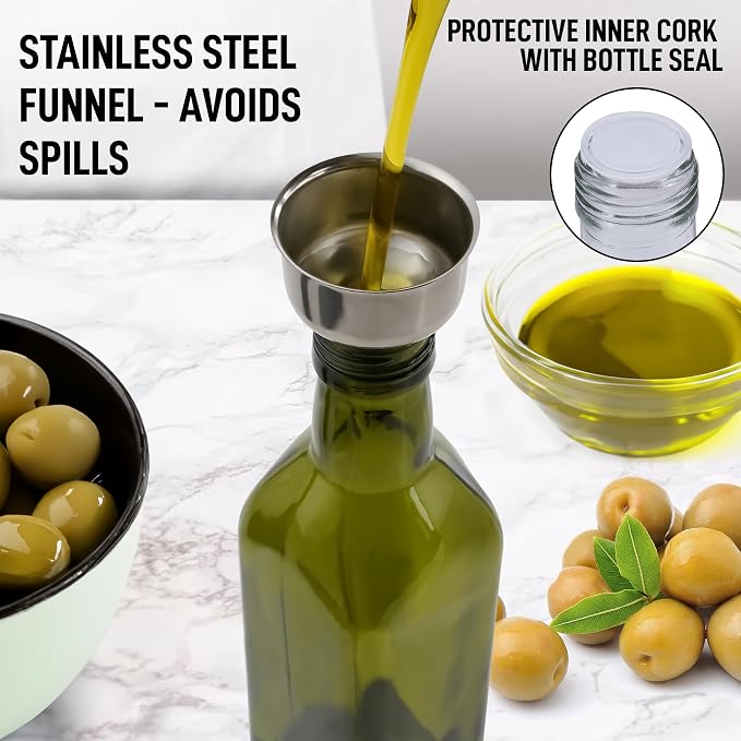 Zulay Kitchen 17oz Olive Oil Dispenser Bottle – Glass Oil Cruet - Image 2