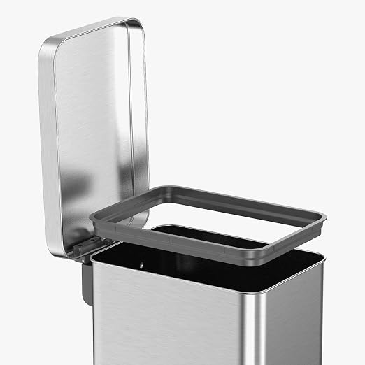 QUALIAZERO 50L / 13 Gallon Stainless Steel Step-On Kitchen Trash Can Soft-Close - Image 3
