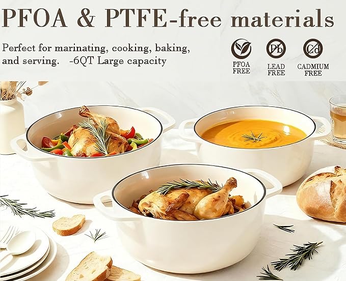 Umite Chef 6QT Enameled Cast Iron Dutch Oven - Image 5