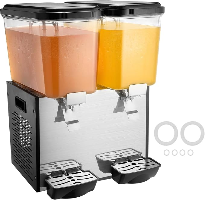 VEVOR Commercial Beverage Dispenser, 2 Tanks 18 L / 19 QT Per Tank Juice - Image 9