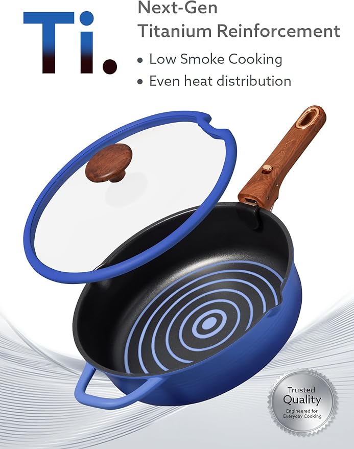 CAROTE 20Pcs Titanium Cookware Set, Pots and Pans Set Non Stick, Kitchen - Image 3