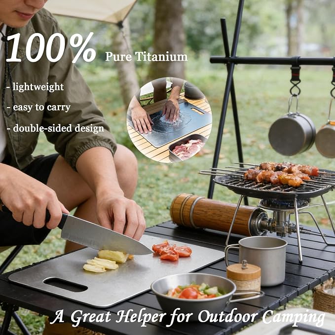 100% Pure Titanium Cutting Board, Double-Sided Titanium Cutting Boards - Image 2