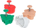 Ateco 1993 Christmas Themed Plunger Cutters, Spring-loaded Handle, Food Safe by Ateco
