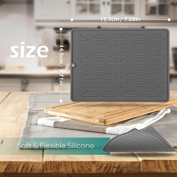 GeeRic Dish Drying Mats, Heat-resistant Silicone Mat - Image 2