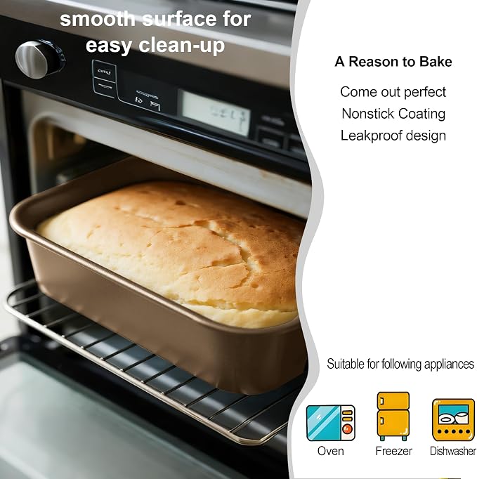 Baking Pan Set of 2, 12.5’’ X 10’’ X 2.4’’ Nonstick Sheet Cake Pan - Image 5