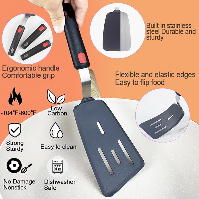 KLAQQED 4Pcs Spatula Silicone Heat Resistant Flexible Rubber Silicone Spatulas - Image 3