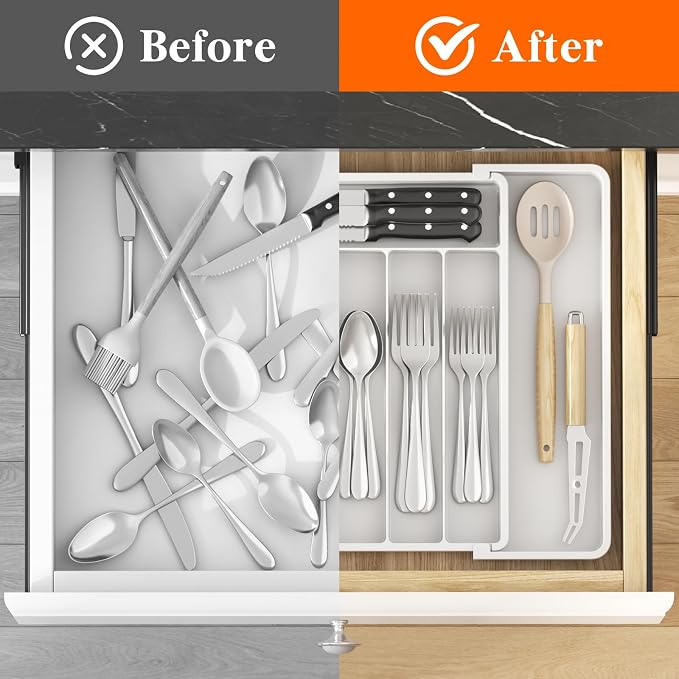 Lifewit Silverware Drawer Organizer, Expandable Utensil Tray - Image 5