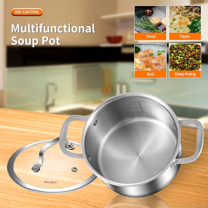 DELARLO Whole Body Tri-ply Stainless Steel Stock Pot - Image 5