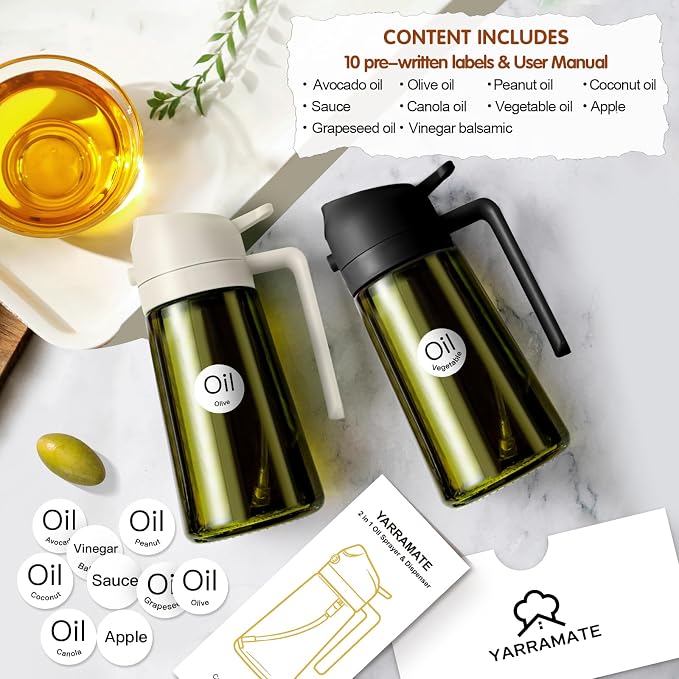 YARRAMATE 16oz/470ml 2PCS Light Blockage Dark Oil Sprayer - Image 3