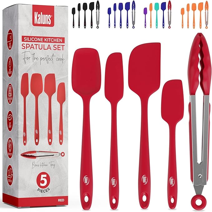 Kaluns Silicone Spatula Set, 4 Rubber Spatulas 600°F Heat Resistant, Nonstick by Kaluns%C2%AE