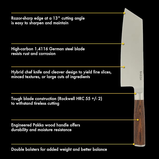 Babish 7.5-Inch Clef Knife – High-Carbon 1.4116 German Steel Kitchen Knife - Image 3