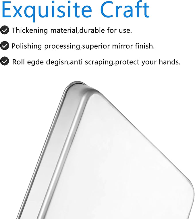 Cookie Sheet Baking Sheet, Bastwe Stainless Steel Bakeware Oven Tray, 16 inch - Image 4