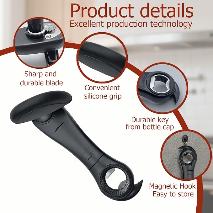 4-In-1 Multifunctional Can Opener Manual, Can Openers - Image 5