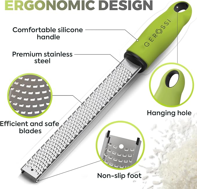 Stainless Steel Cheese Grater & Lemon Zester w/Extra Sharp Blade - Image 4
