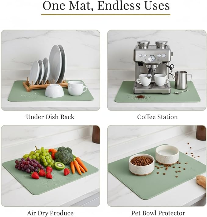 Dish Drying Mat Super Absorbent – 16" x 18" Coffee Mat - Image 7
