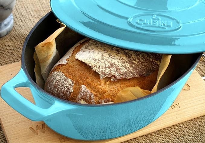 La Cuisine Enameled Cast Iron Oval Dutch Oven Casserole Pot - Image 4