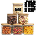 ComSaf 0.6 Qt Glass Food Storage Jars Set of 6, Pantry Organization Jar by ComSaf