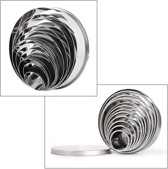 HULISEN Stainless Steel Round Cookie Biscuit Cutter Set, 11 Circle Donut - Image 7