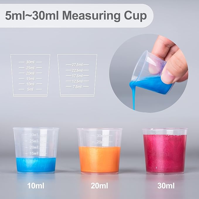 LET'S RESIN Epoxy Mixing Cups Kit, 30ml Disposable Measuring Cups, 50 Wooden - Image 4
