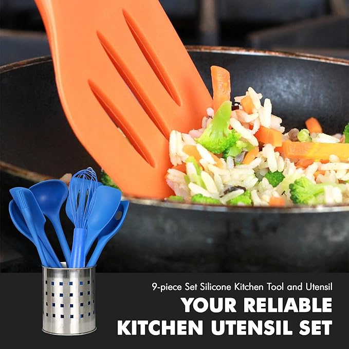 Chef Craft 9 Piece Silicone Kitchen Tool and Utensil Set - Image 5