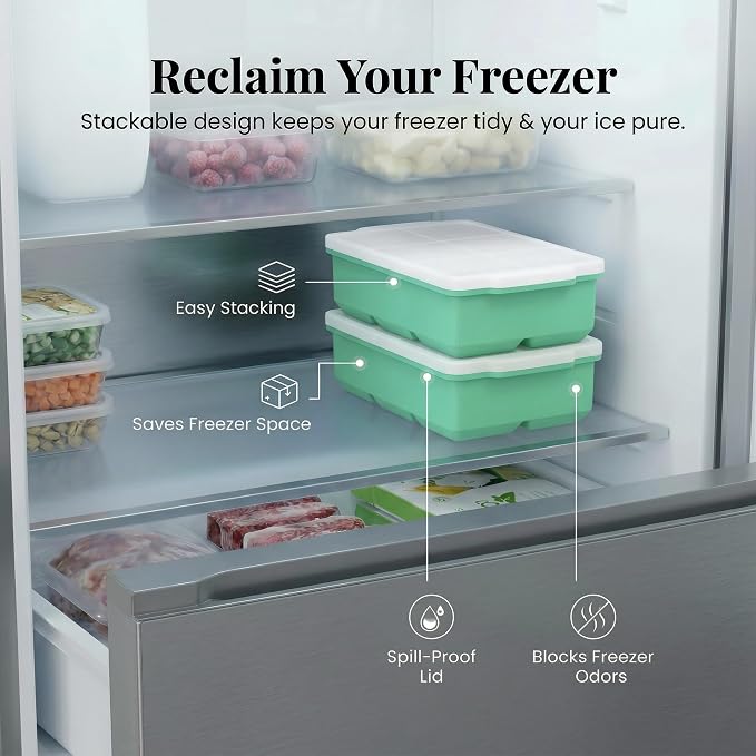 KitchFort Large Silicone Ice Cube Tray, Easy Release 2" Big Ice Cubes - Image 6