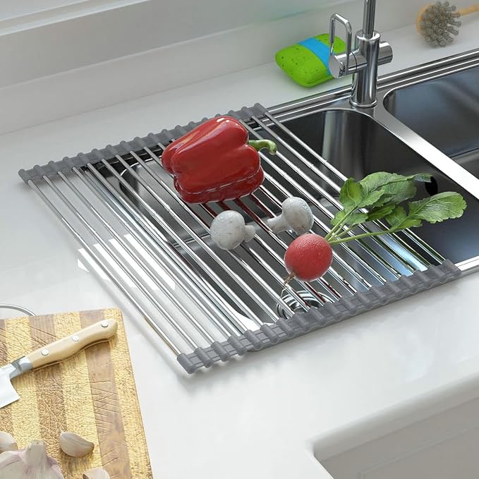CHIRISEN Expandable Large Roll Up Dish Drying Rack 18 Tube by CHRISEN