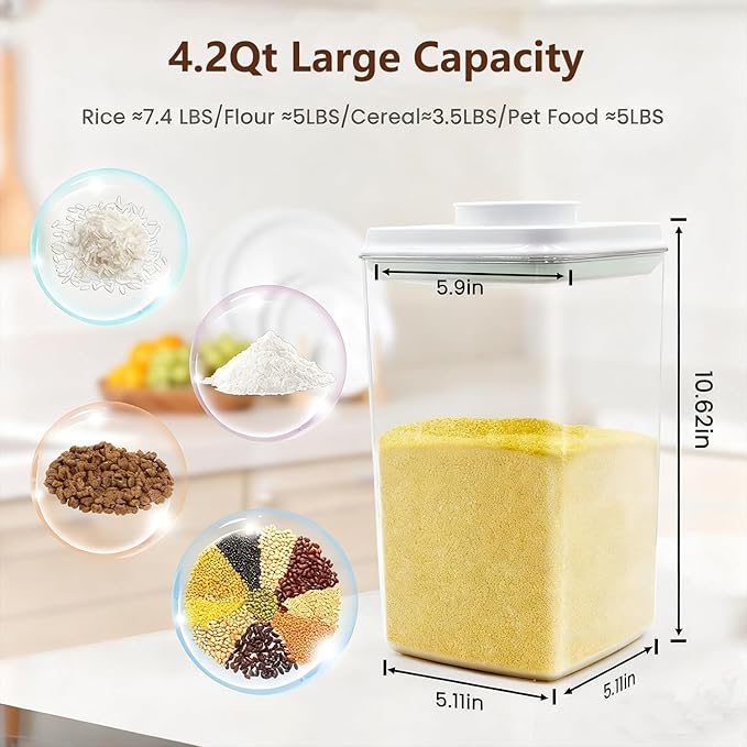 Melovom 4 Pcs Large Pop Airtight Food Storage Containers Set - Image 3
