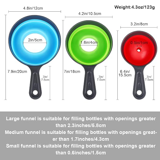 Large Small Funnel Set of 3, Food Grade Mini Funnels - Image 2