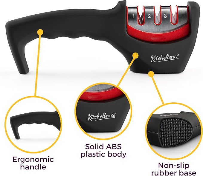 4-in-1 Kitchen Knife Accessories: 3-Stage Knife Sharpener Helps Repair - Image 4